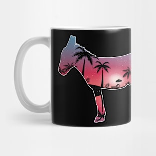 Donkey Beautiful Sunset Beach Palm Tree Mug